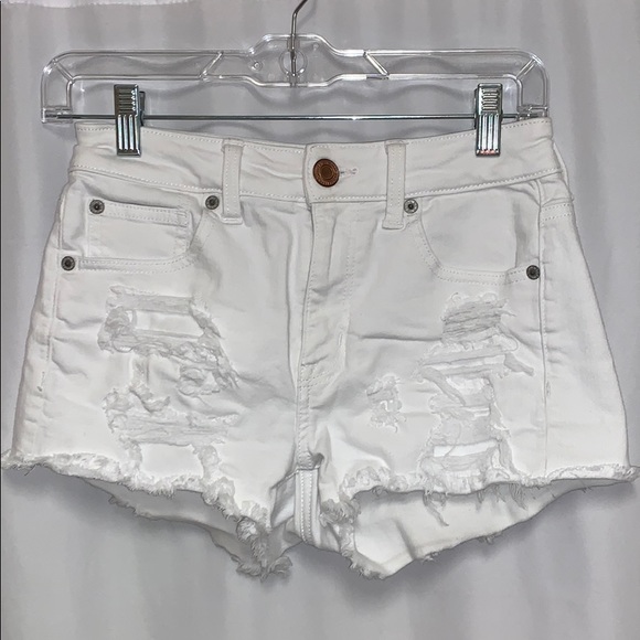 White ripped jean shorts - Picture 1 of 2